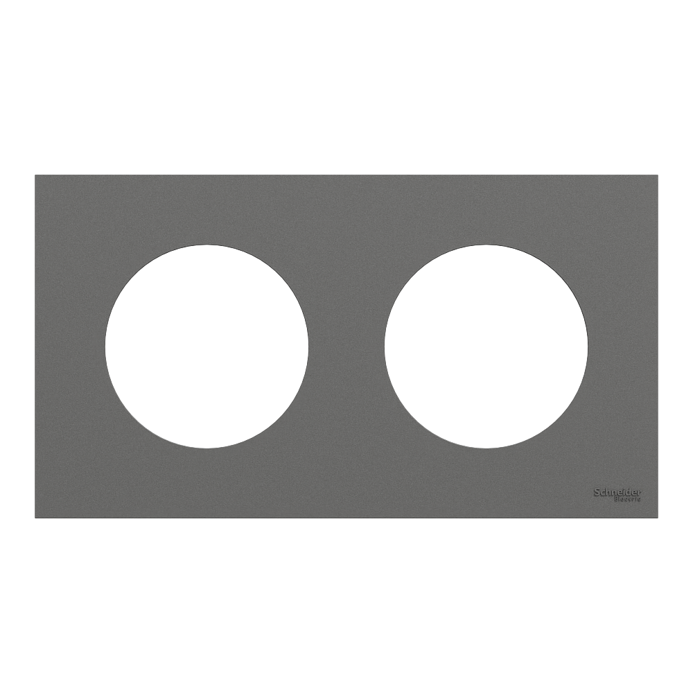 Odace plaque 2 postes gris basalte